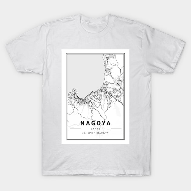 Nagoya Light City Map T-Shirt by tienstencil